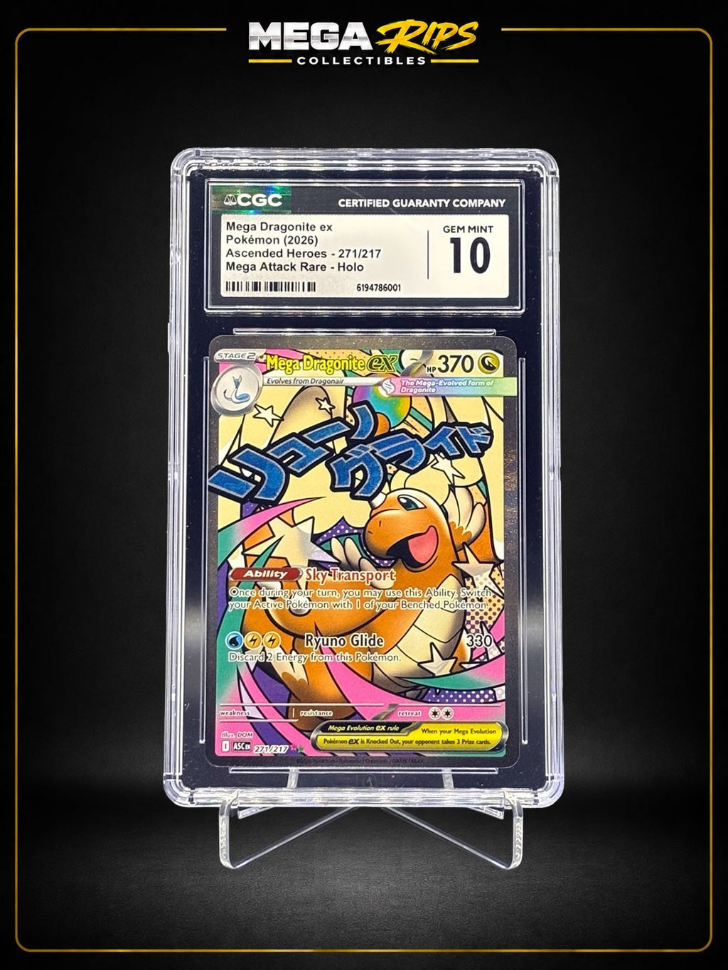 CGC 10 Mega Dragonite ex 271/217 Mega Attack Rare Ascended Heroes Pokémon