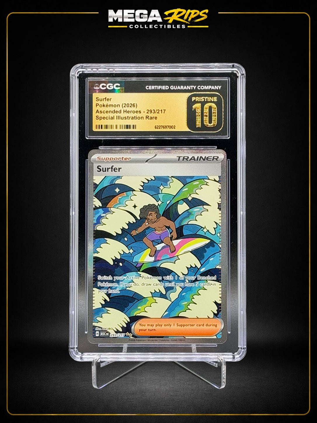 Surfer 293/217 CGC Pristine 10 Ascended Heroes SIR POP 38 Pokémon