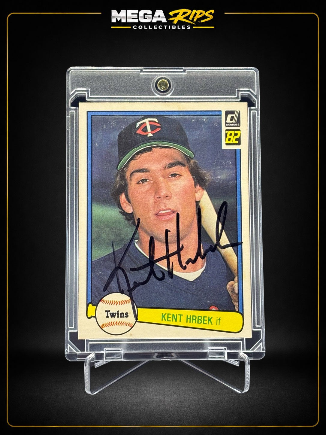 1982 Donruss Kent Hrbek RC #557 Signed Auto Rookie Card Twins Auto