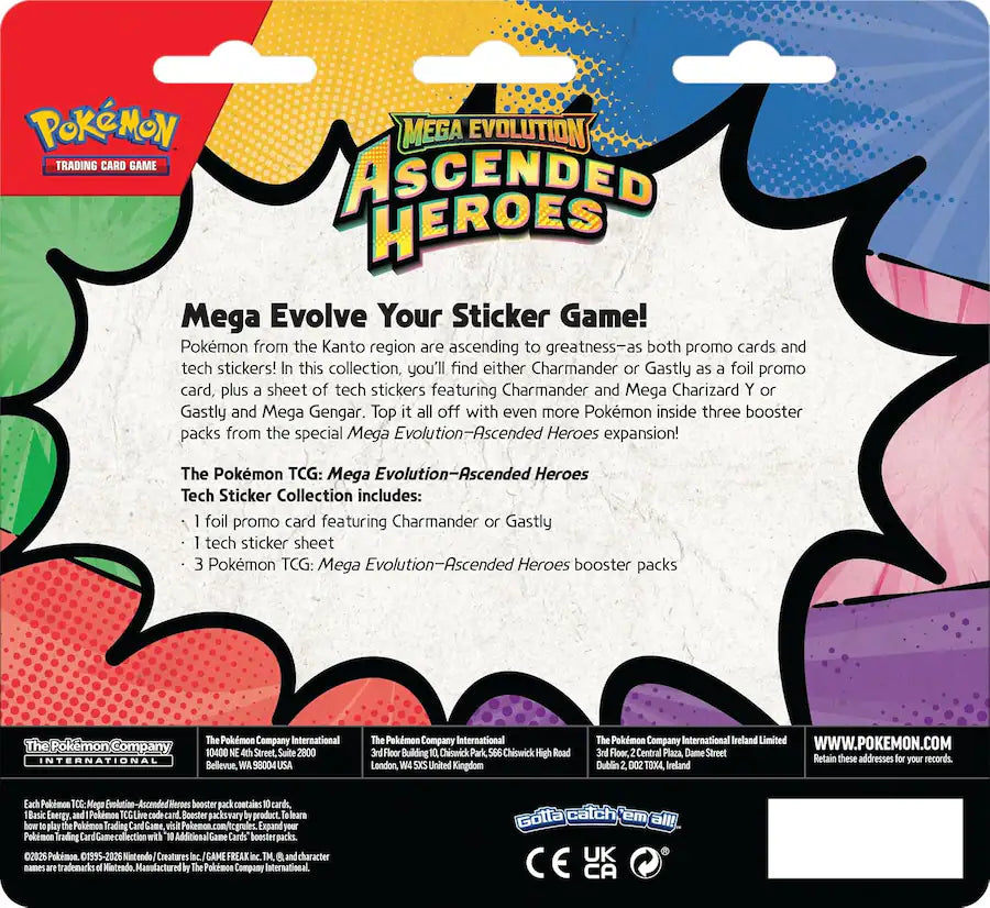 Pokémon Mega Evolution: Ascended Heroes Charmander Tech Sticker Collection (Factory Sealed)