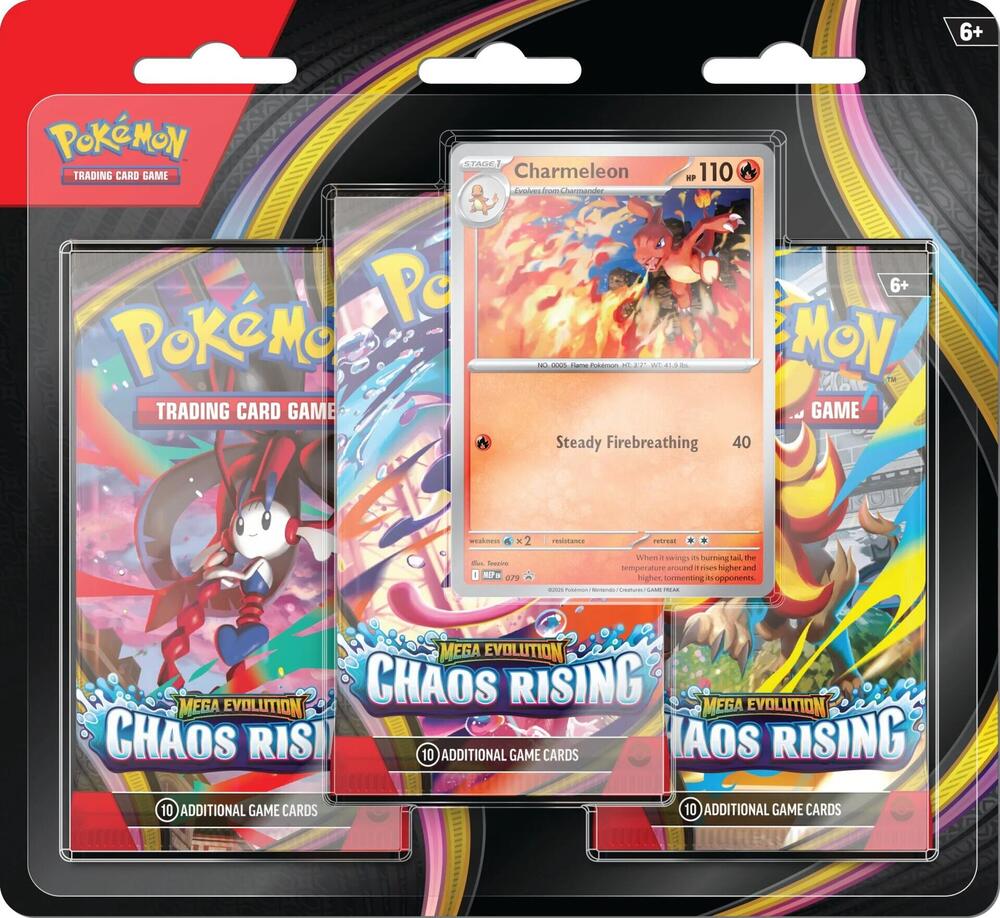 Pokémon TCG: Mega Evolution—Chaos Rising 3-Pack Blister (Factory Sealed)