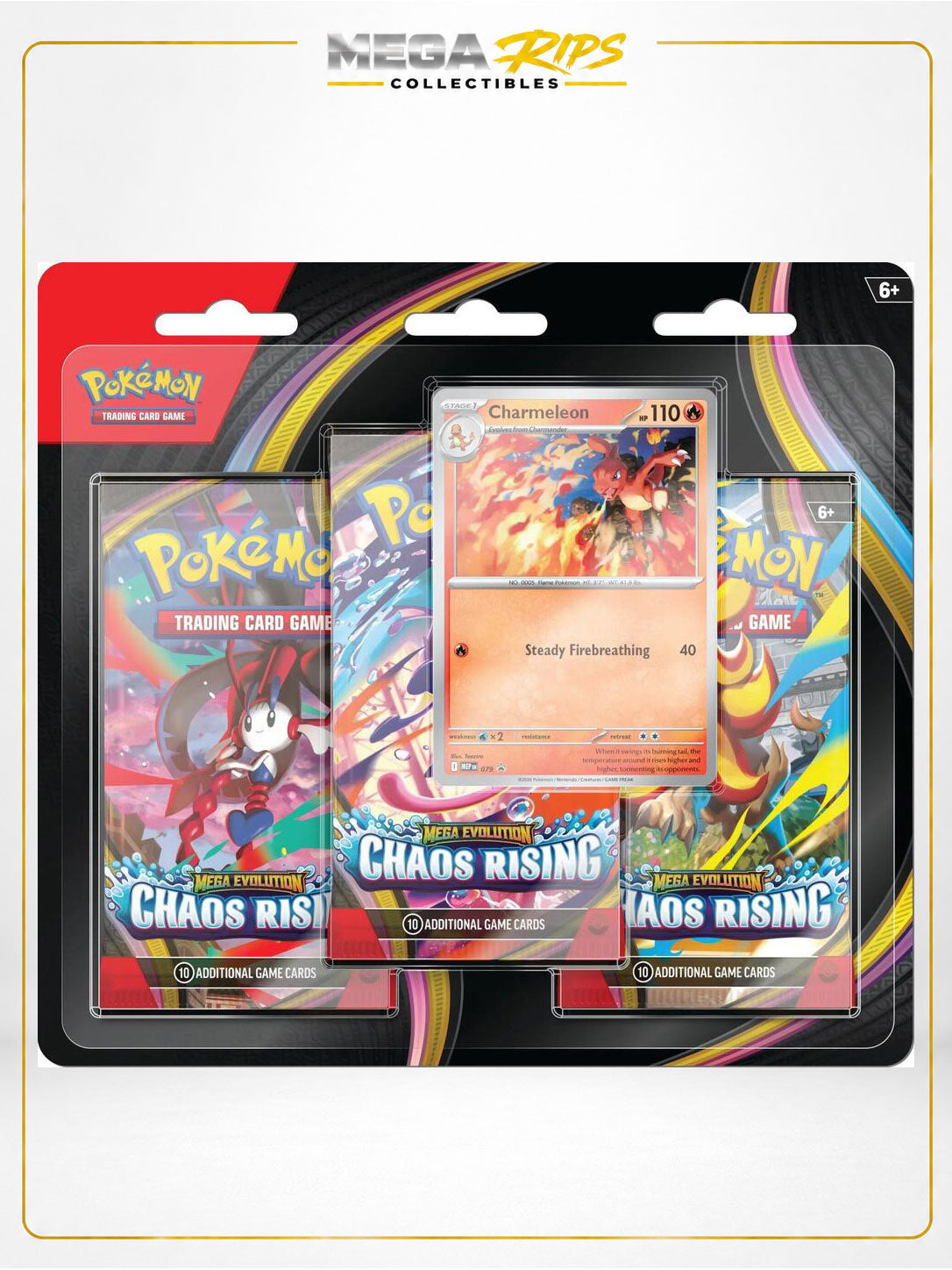 Pokémon TCG: Mega Evolution—Chaos Rising 3-Pack Blister (Factory Sealed)