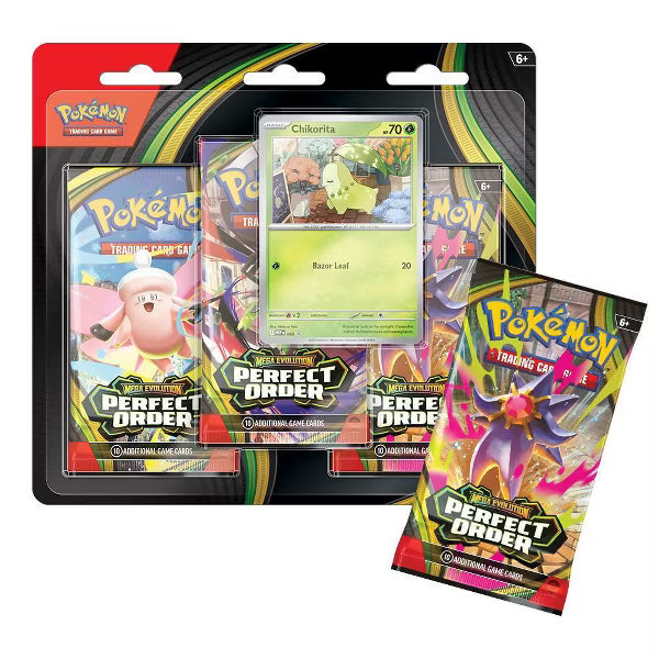 Pokémon TCG: Mega Evolution—Perfect Order 3-Pack Blister (Factory Sealed)