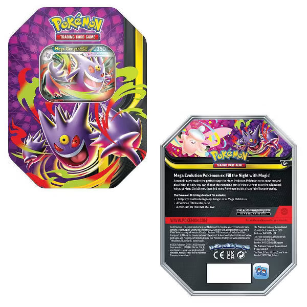 Pokémon TCG: Mega Moonlit Tin – Mega Gengar ex (Factory Sealed)
