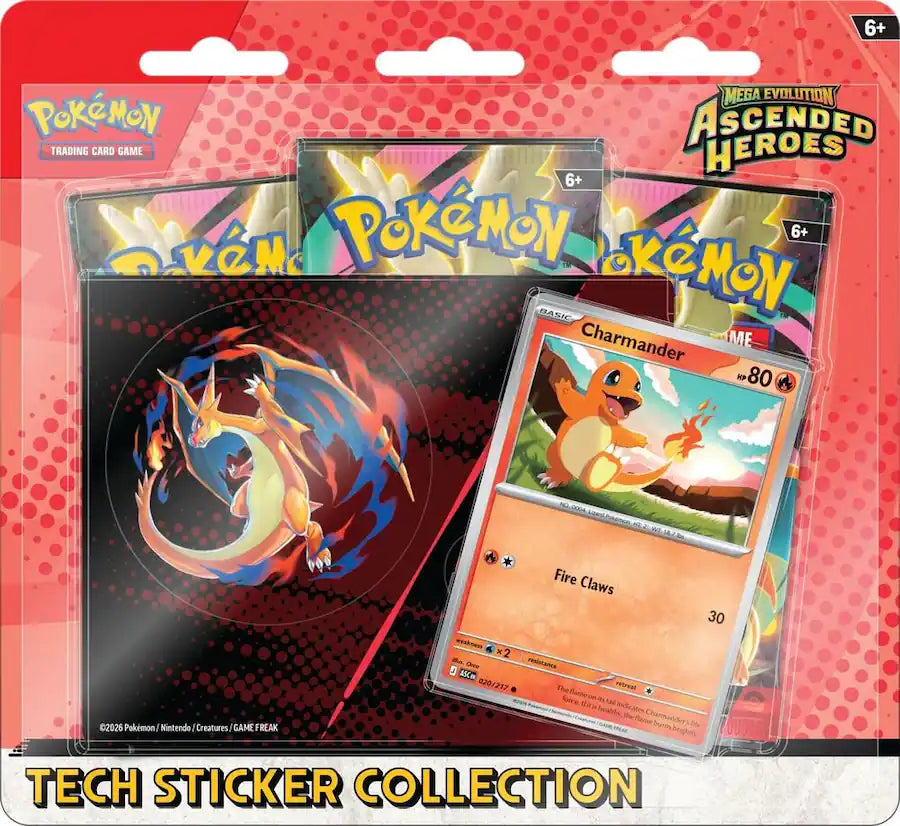 Pokémon Mega Evolution: Ascended Heroes Charmander Tech Sticker Collection (Factory Sealed)